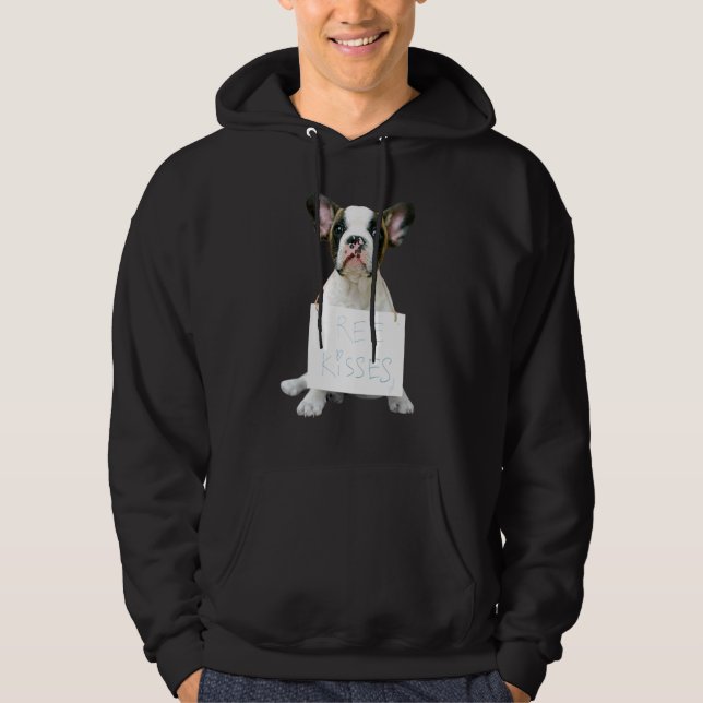 Kärlek Fransk Bulldog Frenchie Mamma Pappa Hund Pu Hoodie (Framsida)