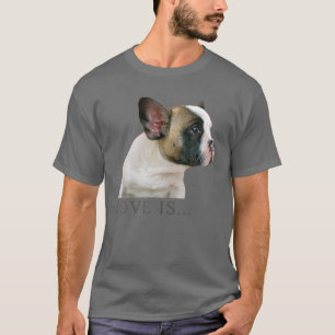 Kärlek Fransk Bulldog Frenchie Mamma Pappa Hund Pu T Shirt