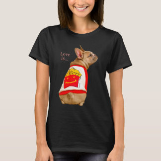Kärlek Fransk Bulldog Frenchie Mamma Pappa Hund Pu T Shirt