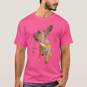 Kärlek Fransk Bulldog Frenchie Mamma Pappa Hund Pu T Shirt
