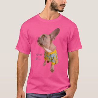 Kärlek Fransk Bulldog Frenchie Mamma Pappa Hund Pu T Shirt