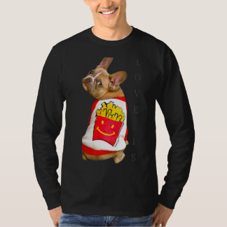 Kärlek Fransk Bulldog Frenchie Mamma Pappa Hund Pu T Shirt