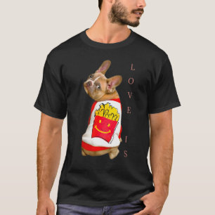 Kärlek Fransk Bulldog Frenchie Mamma Pappa Hund Pu T Shirt