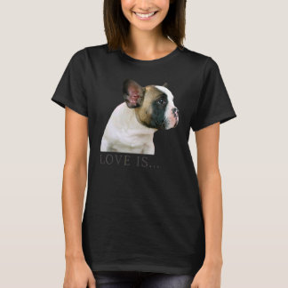 Kärlek Fransk Bulldog Frenchie Mamma Pappa Hund Pu T Shirt
