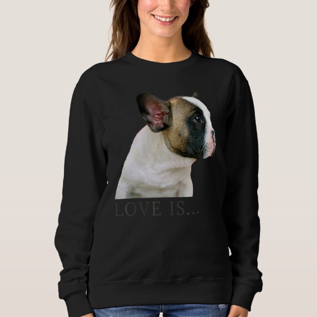 Kärlek Fransk Bulldog Frenchie Mamma Pappa Hund Pu T Shirt (Framsida)