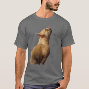 Kärlek Fransk Bulldog Frenchie Mamma Pappa Hund Pu T Shirt