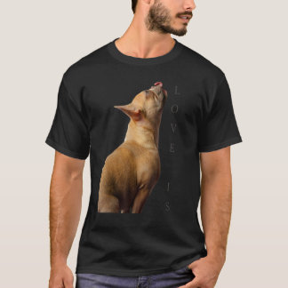 Kärlek Fransk Bulldog Frenchie Mamma Pappa Hund Pu T Shirt