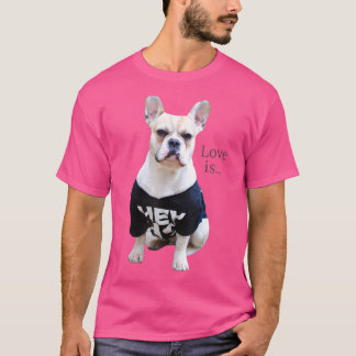 Kärlek Fransk Bulldog Frenchie Mamma Pappa Hund Pu T Shirt