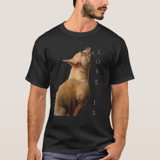 Kärlek Fransk Bulldog Frenchie Mamma Pappa Hund Pu T Shirt