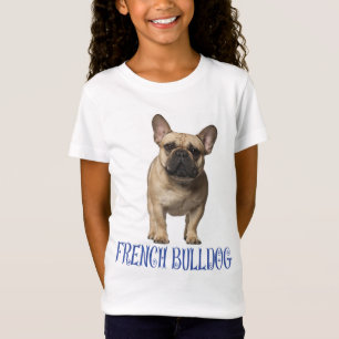 Kärlek Fransk Bulldog Puppy Hund Blue Girls Tee