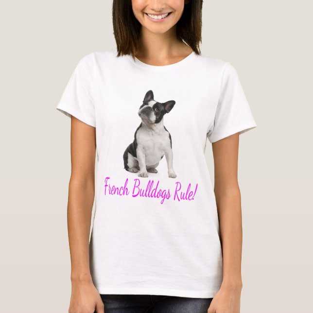 Kärlek Fransk Bulldog Puppy Hund T-Shirt (Framsida)