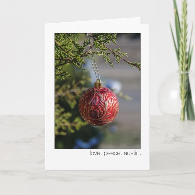 Kärlek. Fred. Austin. 360 Loop Julgranar Helgkort (Framsida)