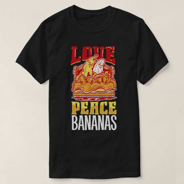 Kärlek Fred Bananer T Shirt (Design framsida)