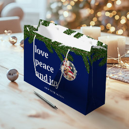 Kärlek Fred Glädje Jul Foto Marinblå Stor