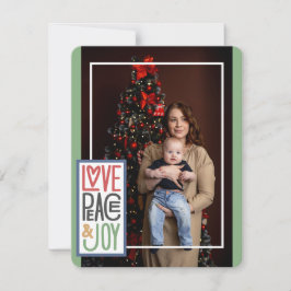 Kärlek Fred & Glädje (lägg till eget foto) Julkort