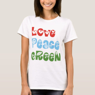 Kärlek, fred, Grönt T-shirts
