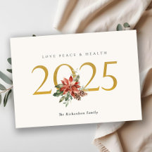 Kärlek Fred Hälsa Poinsettia Knippe Folie Guld 202