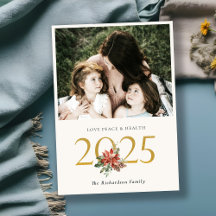 Kärlek Fred Hälsa Poinsettia Knippe Guld 2023 Foto