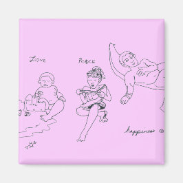 Kärlek, Fred, Lycka Magnet (Rosa)