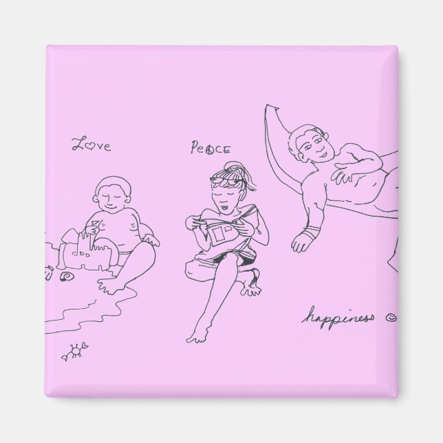 Kärlek, Fred, Lycka Magnet (Rosa) (Framsidan)
