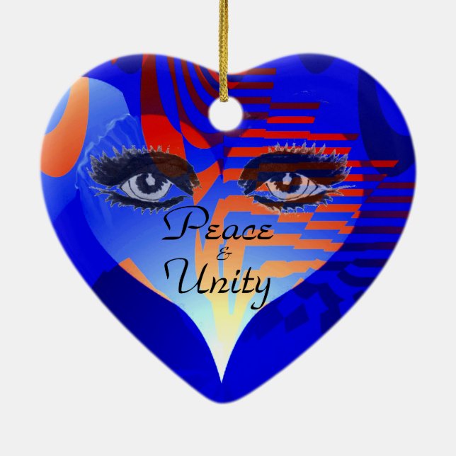 Kärlek, fred och enighet _ julgransprydnad keramik (Baksidan)