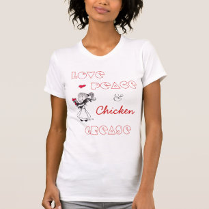 Kärlek, fred och fegt fett tee shirt