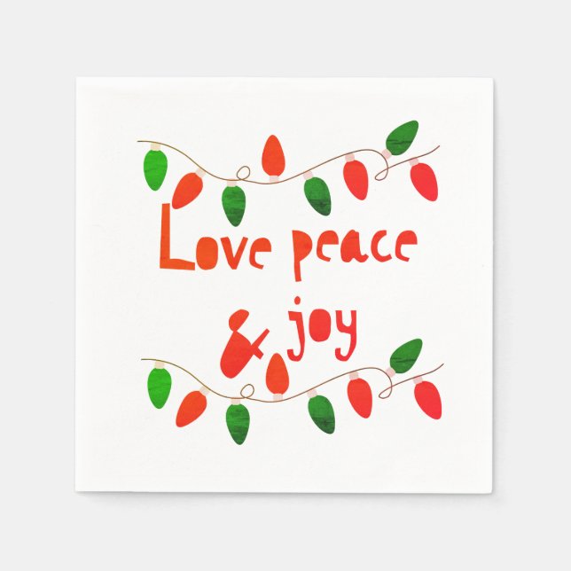 Kärlek fred och glädje pappersservett (Framsidan)