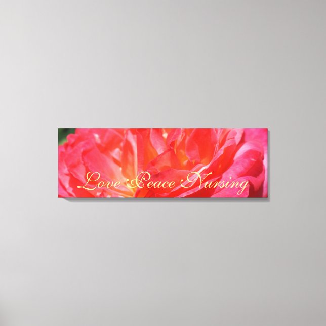 Kärlek Fred Omvårdnad Canvas Ros Konsttryck (Framsida)