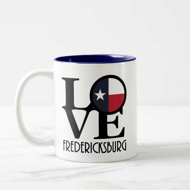 KÄRLEK Fredericksburg TX 11oz Två-Tonad Mugg (Vänster)