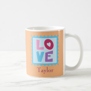 Kärlek frimärke kaffemugg