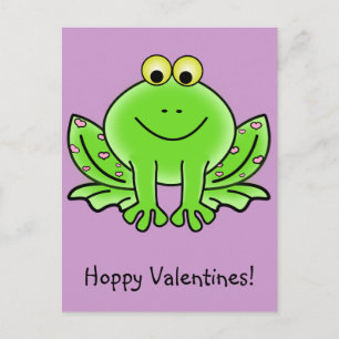 Kärlek Frog Funny Hälsning: Hoppy Valentine Day Helg Vykort