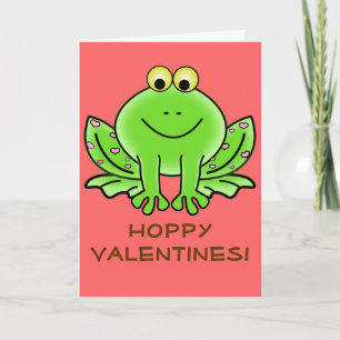 Kärlek Frog Funny Hälsning: Hoppy Valentine Day Helgkort