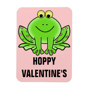 Kärlek Frog Funny Hälsning: Hoppy Valentine Day Magnet