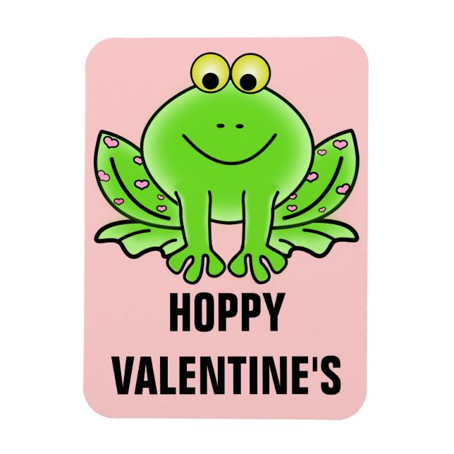 Kärlek Frog Funny Hälsning: Hoppy Valentine Day Magnet (Vertikal)