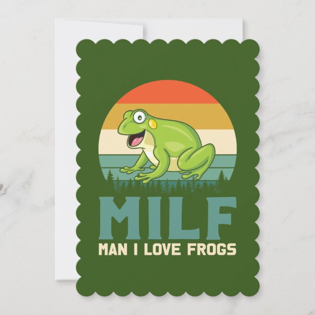 Kärlek Frogs Flata hälsningskort Inbjudningar (Framsida)