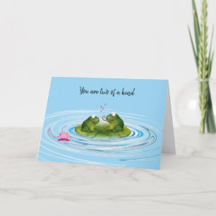 Kärlek Frogs med Hearts-årsdagen Kort