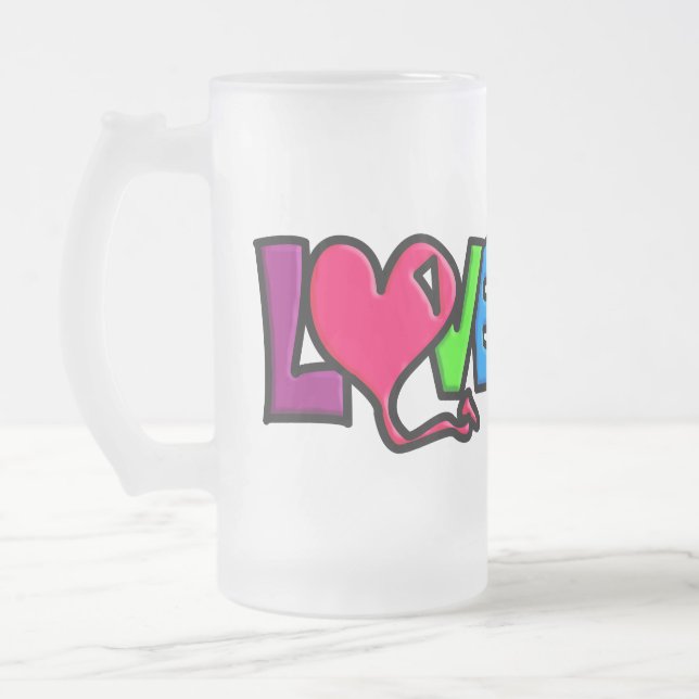 Kärlek Frostat Ölglas (Vänster)