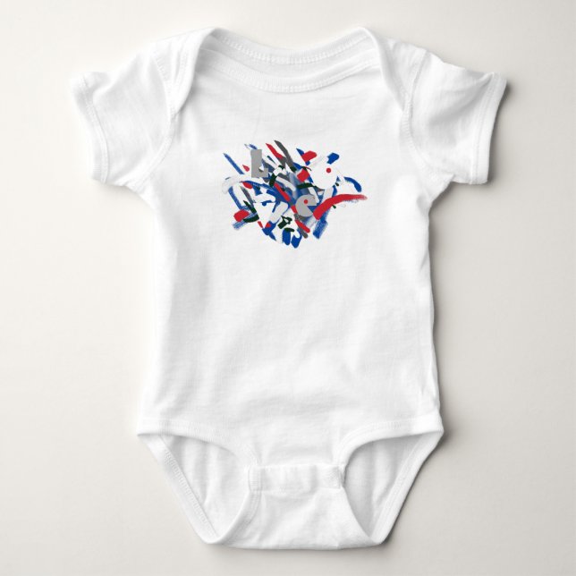 Kärlek Funky Målarpenslar Baby Bodysuit Tröja (Framsida)