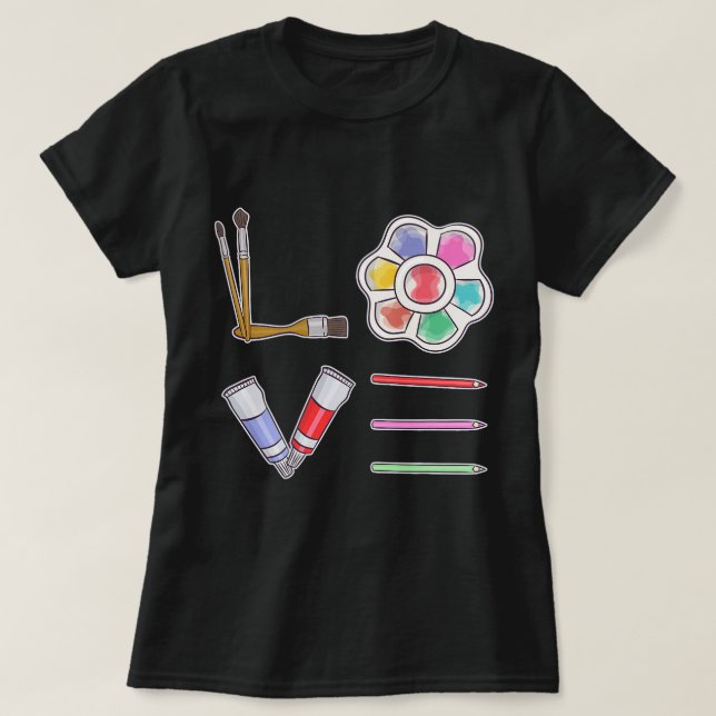 Kärlek Funny Artist Painter Painting Teckning T Shirt (Design framsida)