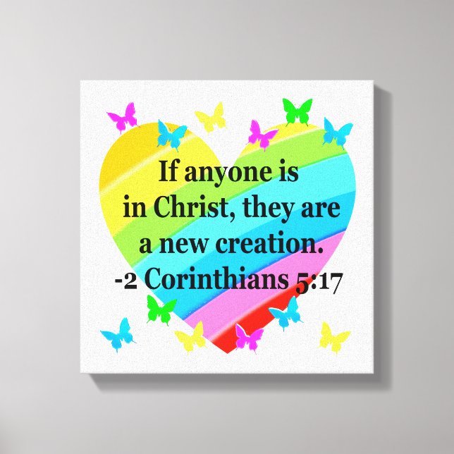 KÄRLEK FYLLDA 2 KORINTIER 5:17 VERSE CANVASTRYCK (Framsida)