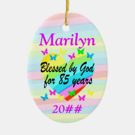 KÄRLEK FYLLDE 85:E BIRTHDAY PERSONLIG ORNAMENT