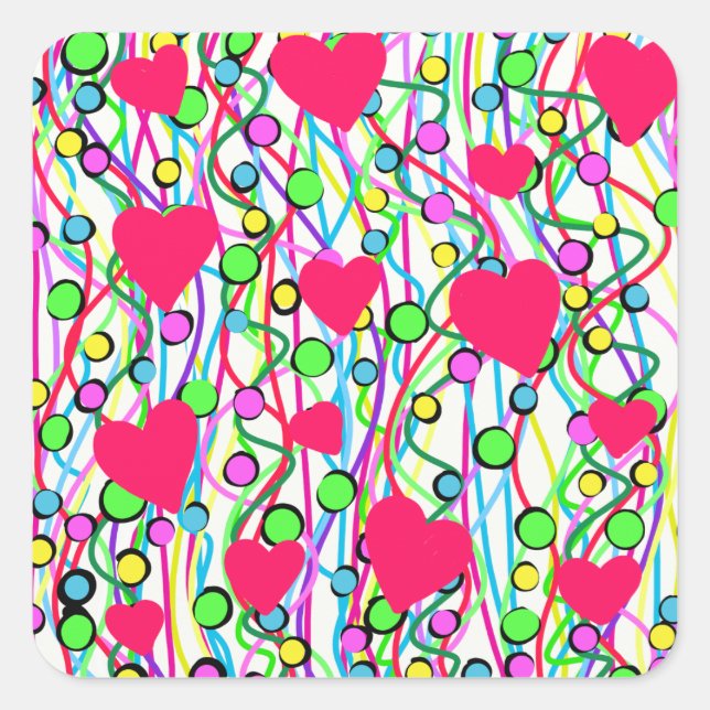 Kärlek Fyrkantigt Klistermärke (Framsida)