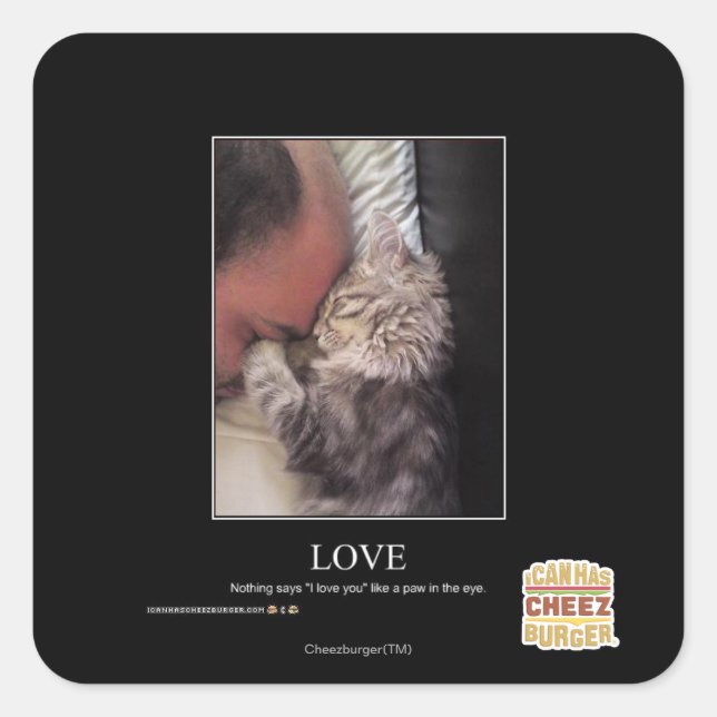 Kärlek Fyrkantigt Klistermärke (Framsida)