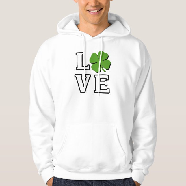 Kärlek Fyrklövra Saint patrick's day Hoodie (Framsida)