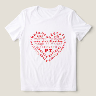Kärlek Fysioterapi Hjärta Ord Konst T-Shirt