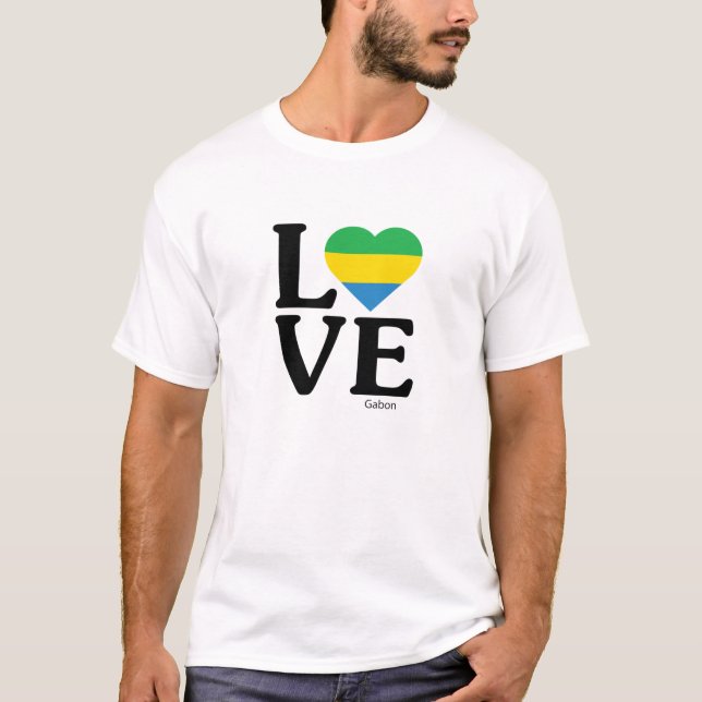 Kärlek Gabon T Shirt (Framsida)