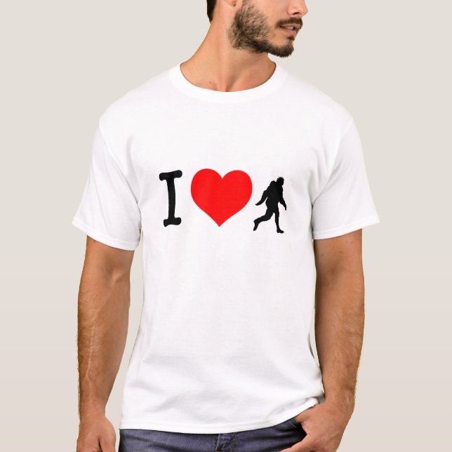 Kärlek gående Squatchin Tee Shirt (Framsida)