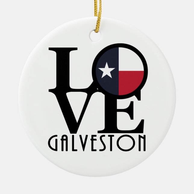 KÄRLEK Galveston Texas Julgransprydnad Keramik (Framsidan)