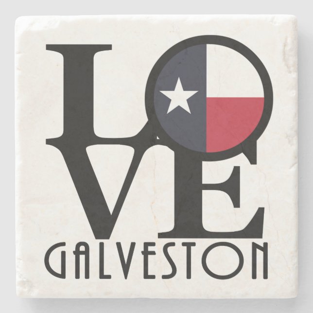 KÄRLEK Galveston Texas Stenunderlägg (Framsidan)