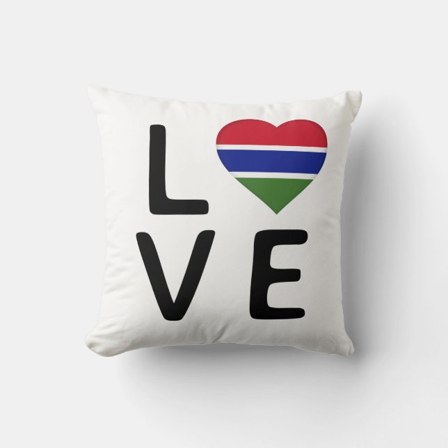 Kärlek - Gambia Flagga Kudde (Framsida)